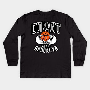 Brooklyn Retro Basketball Durant Kids Long Sleeve T-Shirt